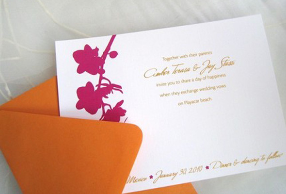 This specific orchid wedding invitation set is a set 